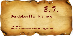 Bendekovits Tünde névjegykártya