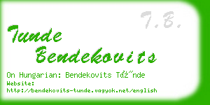 tunde bendekovits business card